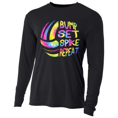 Volleyball Stuff Attire Tie Dye Gift For A Teen Girl Player Cooling Performance Long Sleeve Crew