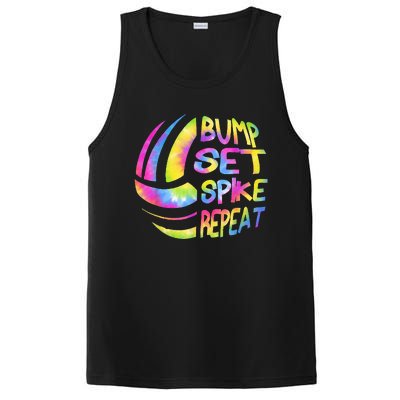 Volleyball Stuff Attire Tie Dye Gift For A Teen Girl Player PosiCharge Competitor Tank