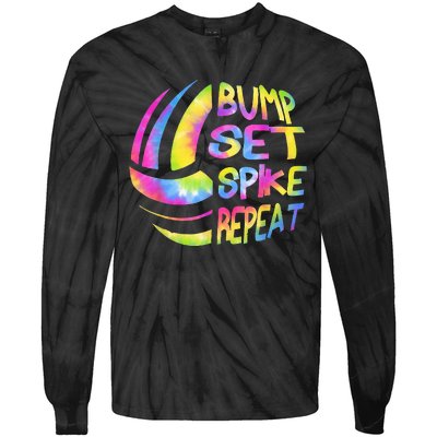 Volleyball Stuff Attire Tie Dye Gift For A Teen Girl Player Tie-Dye Long Sleeve Shirt