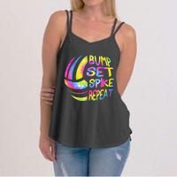 Volleyball Stuff Attire Tie Dye Gift For A Teen Girl Player Women's Strappy Tank