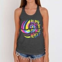 Volleyball Stuff Attire Tie Dye Gift For A Teen Girl Player Women's Knotted Racerback Tank