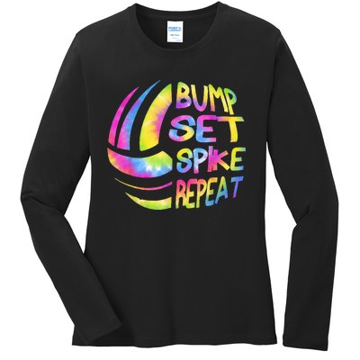 Volleyball Stuff Attire Tie Dye Gift For A Teen Girl Player Ladies Long Sleeve Shirt