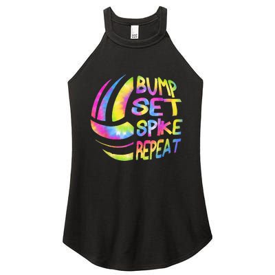 Volleyball Stuff Attire Tie Dye Gift For A Teen Girl Player Women's Perfect Tri Rocker Tank