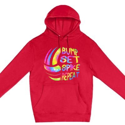 Volleyball Stuff Attire Tie Dye Gift For A Teen Girl Player Premium Pullover Hoodie