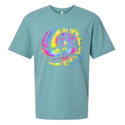 Volleyball Stuff Attire Tie Dye Gift For A Teen Girl Player Sueded Cloud Jersey T-Shirt