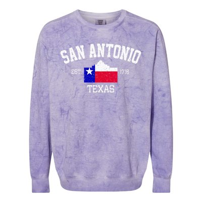 Vintage San Antonio The Alamo Texas Flag Colorblast Crewneck Sweatshirt