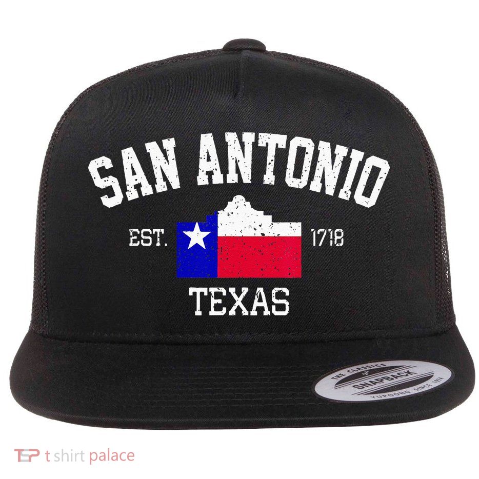 Vintage San Antonio The Alamo Texas Flag Flatbill Hat