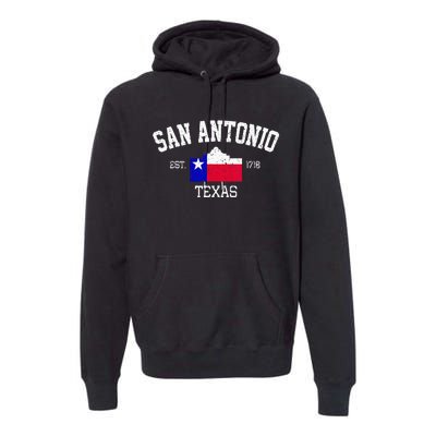 Vintage San Antonio The Alamo Texas Flag Premium Hoodie