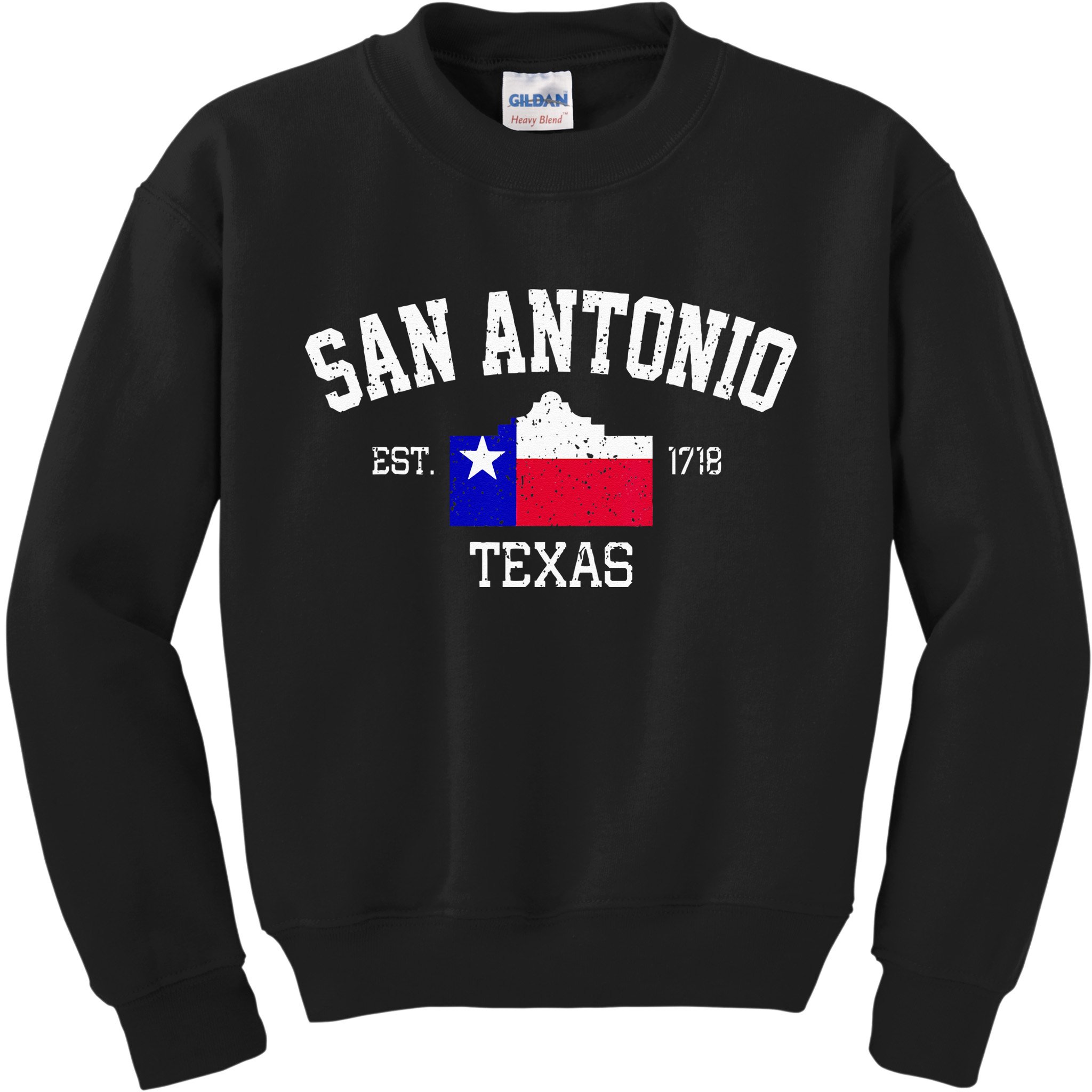 Vintage San Antonio The Alamo Texas Flag Kids Sweatshirt