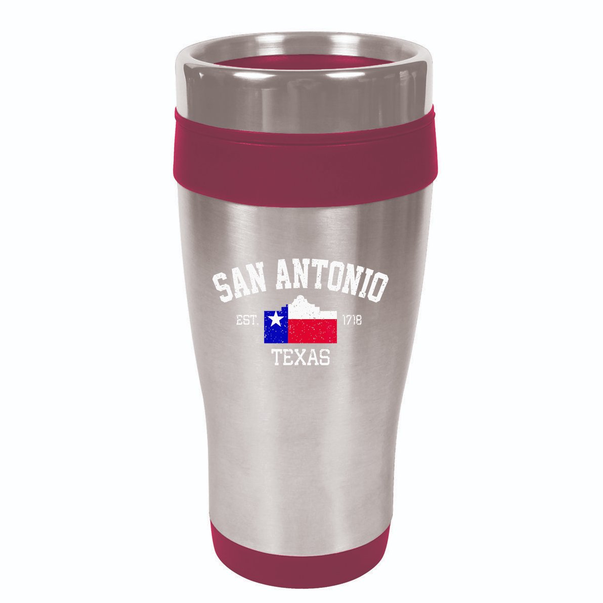 Vintage San Antonio The Alamo Texas Flag 16oz Travel Tumbler