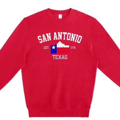 Vintage San Antonio The Alamo Texas Flag Premium Crewneck Sweatshirt