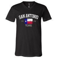 Vintage San Antonio Texas Est 1718 Souvenir V-Neck T-Shirt