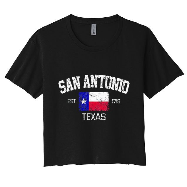Vintage San Antonio Texas Est 1718 Souvenir Crop Top