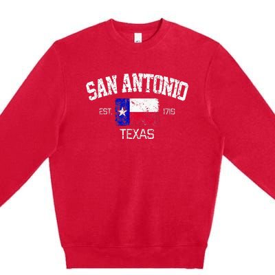 Vintage San Antonio Texas Est 1718 Souvenir Premium Crewneck Sweatshirt