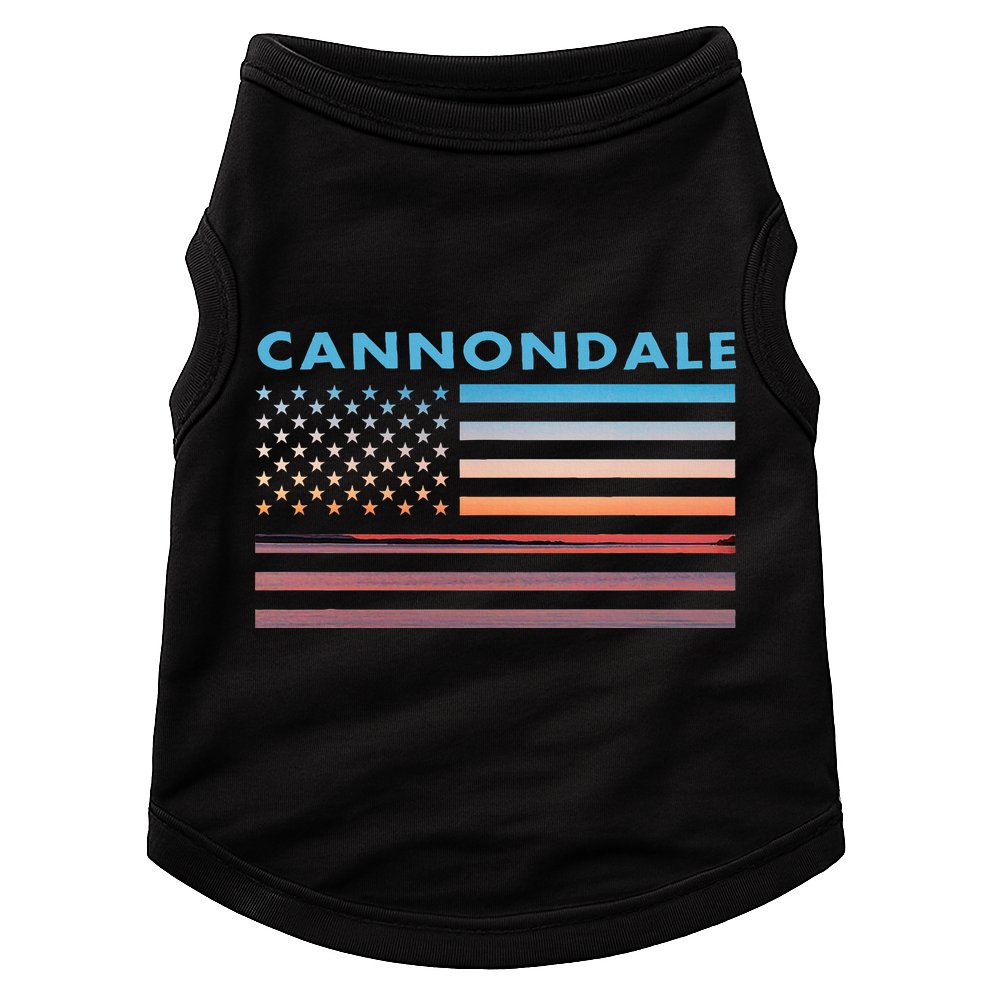 Vintage Sunset American Flag Cannondale Connecticut Doggie Tank