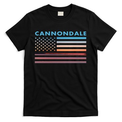 Vintage Sunset American Flag Cannondale Connecticut T-Shirt