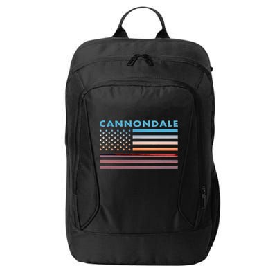 Vintage Sunset American Flag Cannondale Connecticut City Backpack