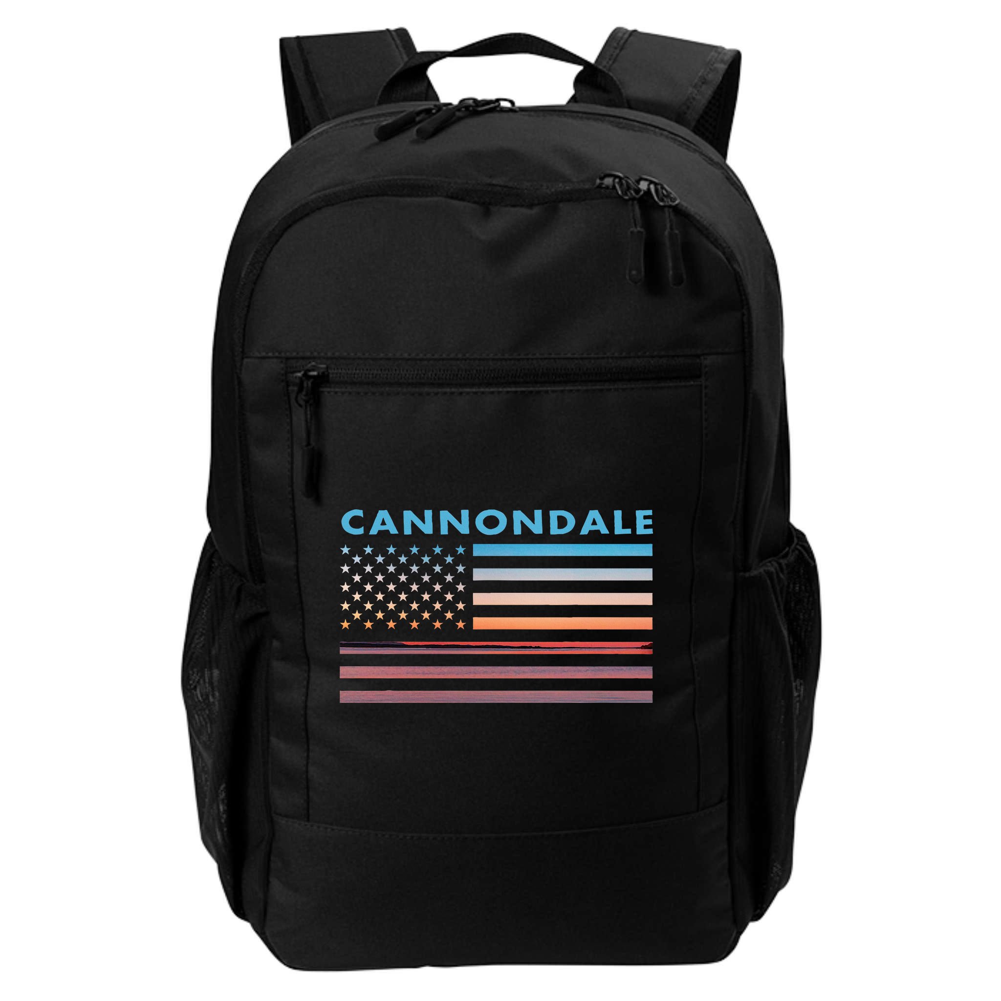 Vintage Sunset American Flag Cannondale Connecticut Backpack