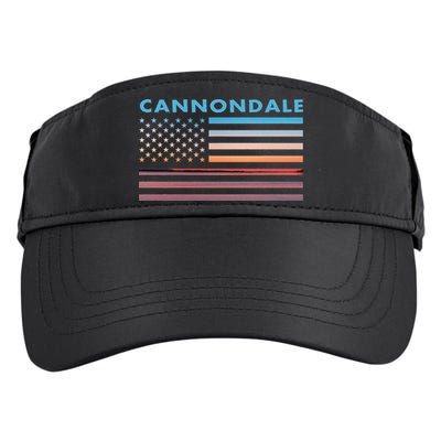 Vintage Sunset American Flag Cannondale Connecticut Adult Drive Performance Visor