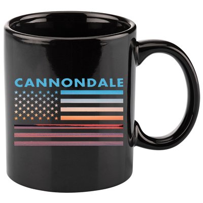 Vintage Sunset American Flag Cannondale Connecticut 11oz C Handle Ceramic Mug