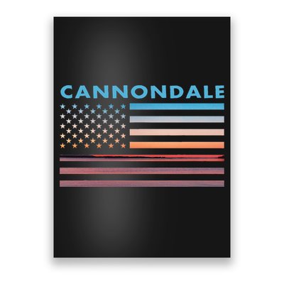 Vintage Sunset American Flag Cannondale Connecticut Poster
