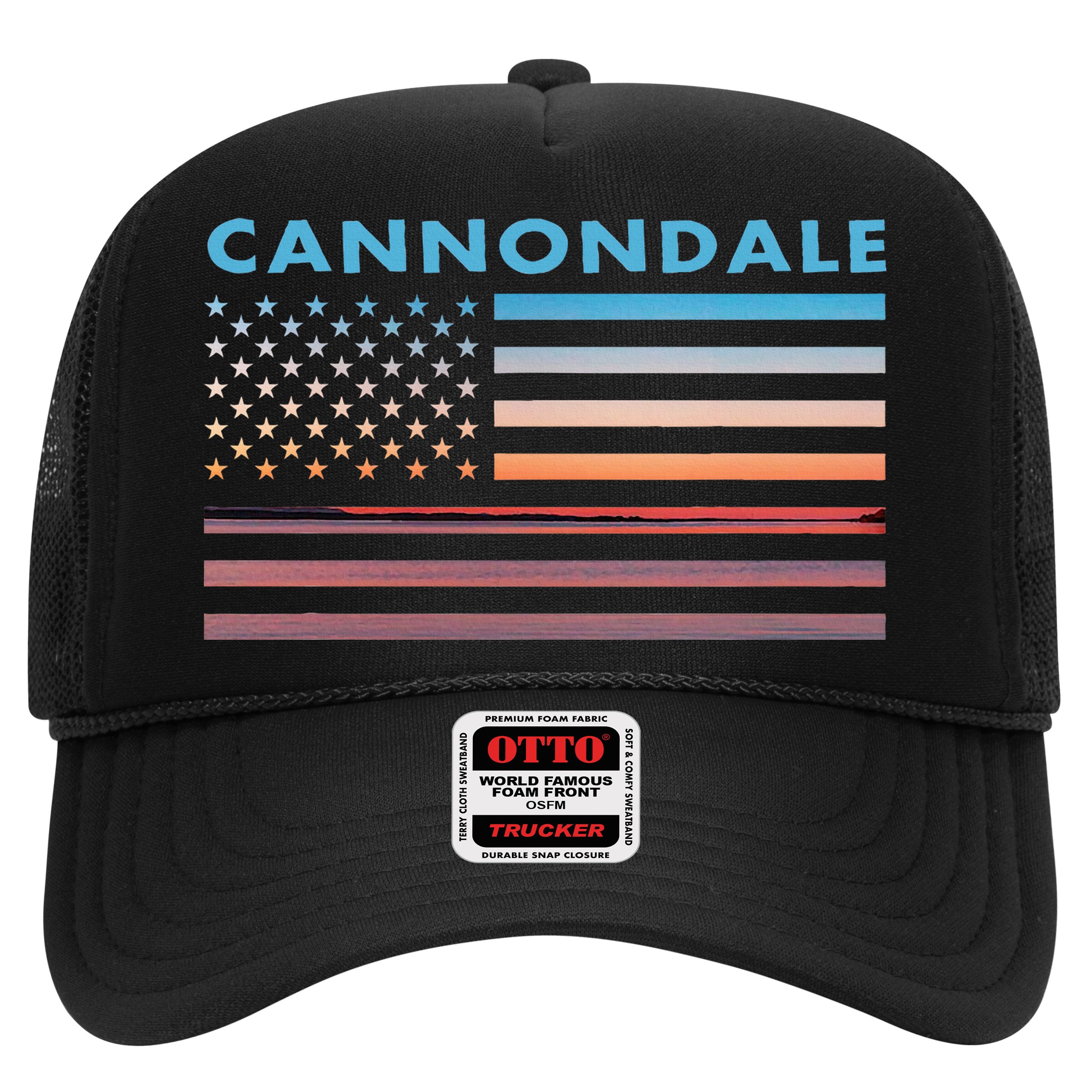 Vintage Sunset American Flag Cannondale Connecticut Hat