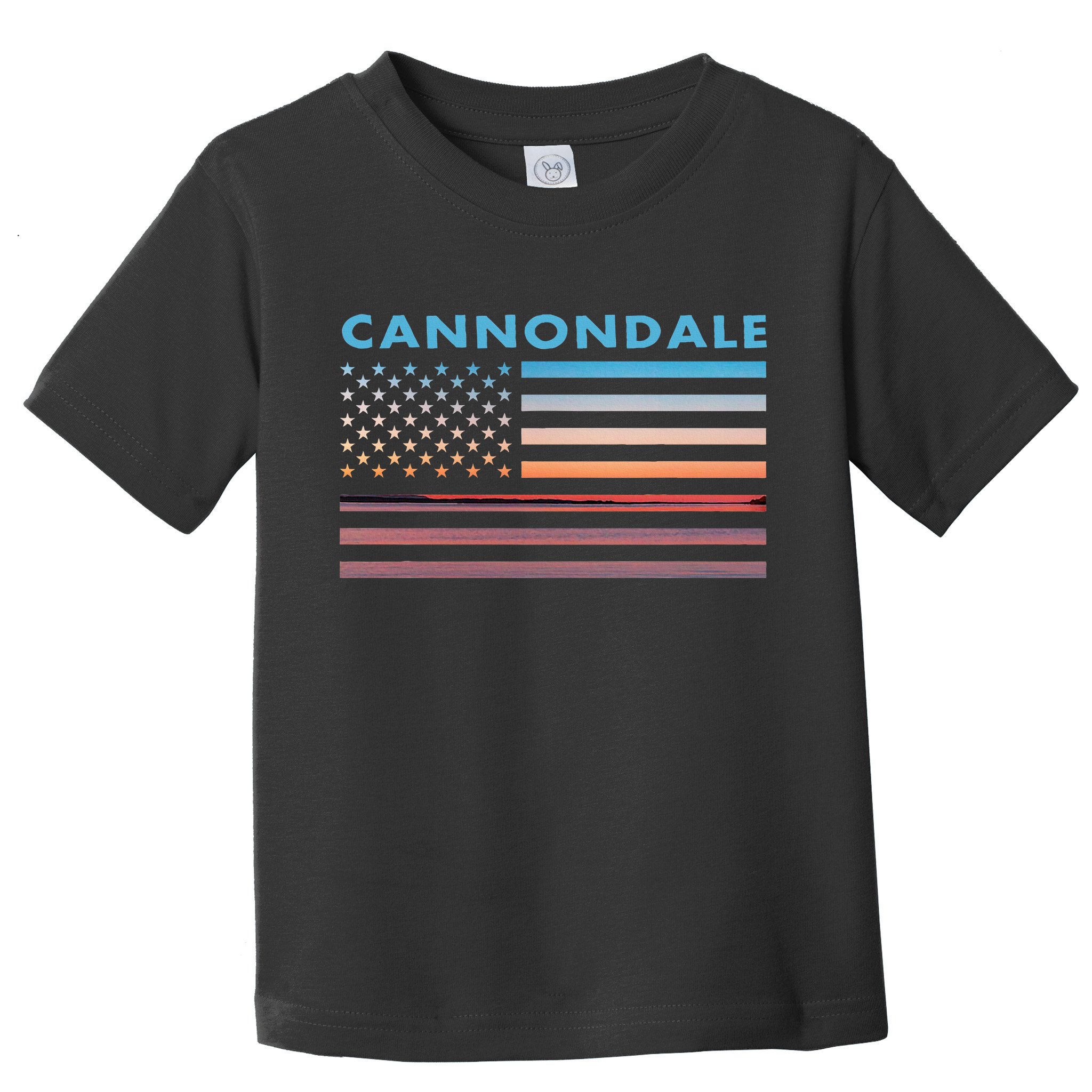 Vintage Sunset American Flag Cannondale Connecticut Toddler T-Shirt