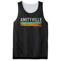 Vintage Stripes Amityville Ny Mesh Reversible Basketball Jersey Tank