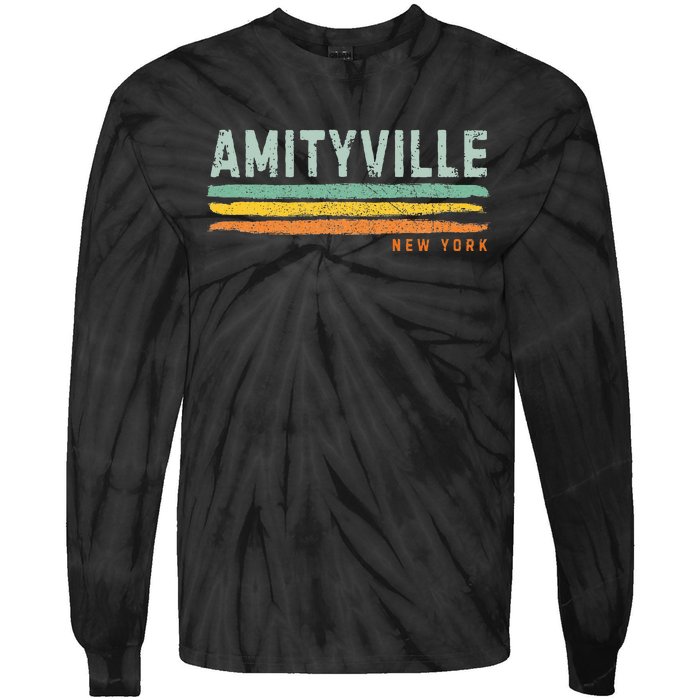 Vintage Stripes Amityville Ny Tie-Dye Long Sleeve Shirt