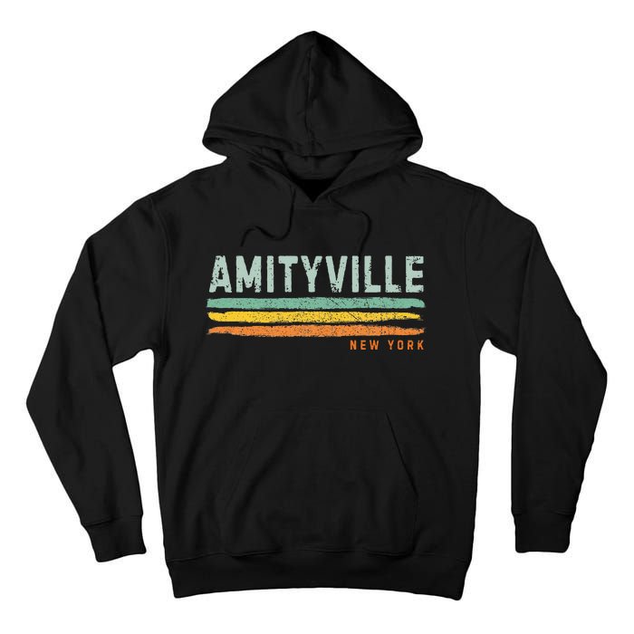 Vintage Stripes Amityville Ny Tall Hoodie