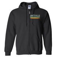 Vintage Stripes Amityville Ny Full Zip Hoodie