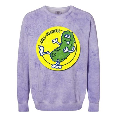 Vintage Scratch and Sniff Sticker Dill Pickle DillLightful Colorblast Crewneck Sweatshirt