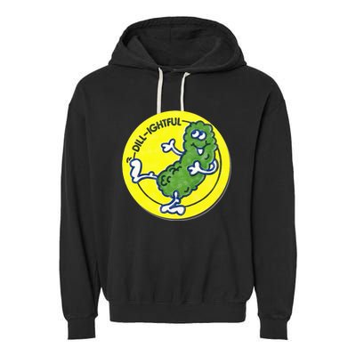 Vintage Scratch and Sniff Sticker Dill Pickle DillLightful Garment-Dyed Fleece Hoodie