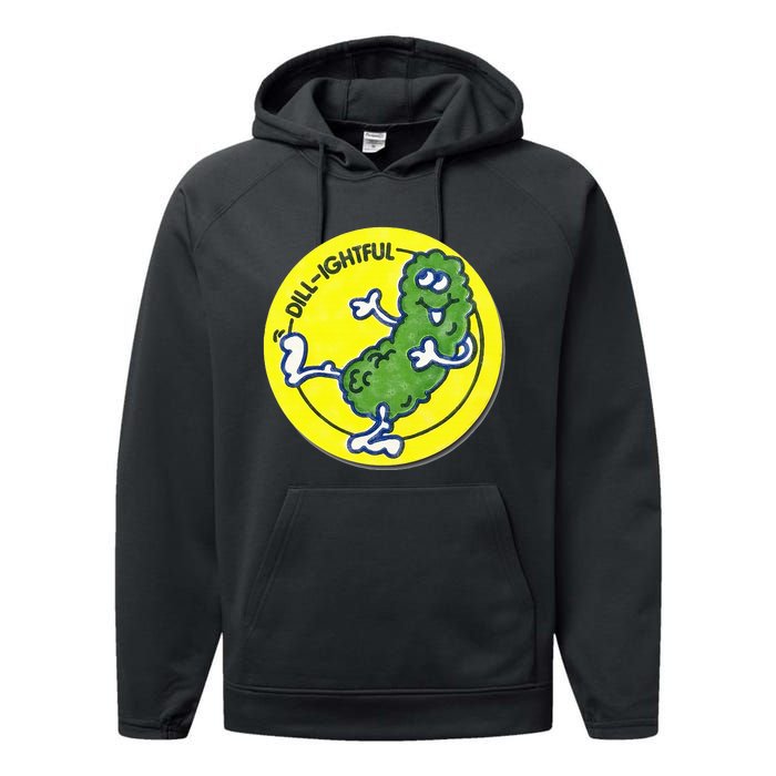 Vintage Scratch and Sniff Sticker Dill Pickle DillLightful Performance Fleece Hoodie