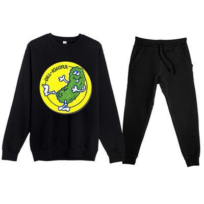 Vintage Scratch and Sniff Sticker Dill Pickle DillLightful Premium Crewneck Sweatsuit Set