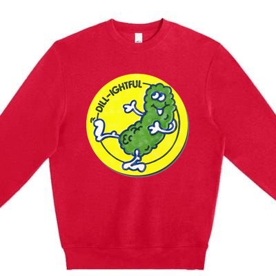 Vintage Scratch and Sniff Sticker Dill Pickle DillLightful Premium Crewneck Sweatshirt