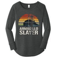 Vintage Sunset Armadillo S.L.A.Y.E.R Armadillo Hunter Gift Women's Perfect Tri Tunic Long Sleeve Shirt