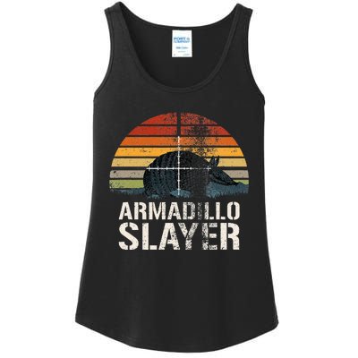 Vintage Sunset Armadillo S.L.A.Y.E.R Armadillo Hunter Gift Ladies Essential Tank