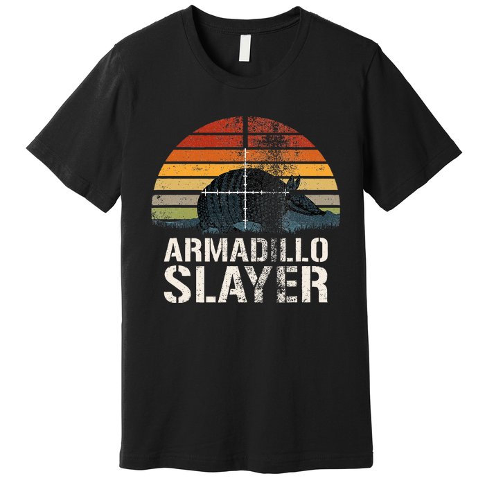 Vintage Sunset Armadillo S.L.A.Y.E.R Armadillo Hunter Gift Premium T-Shirt