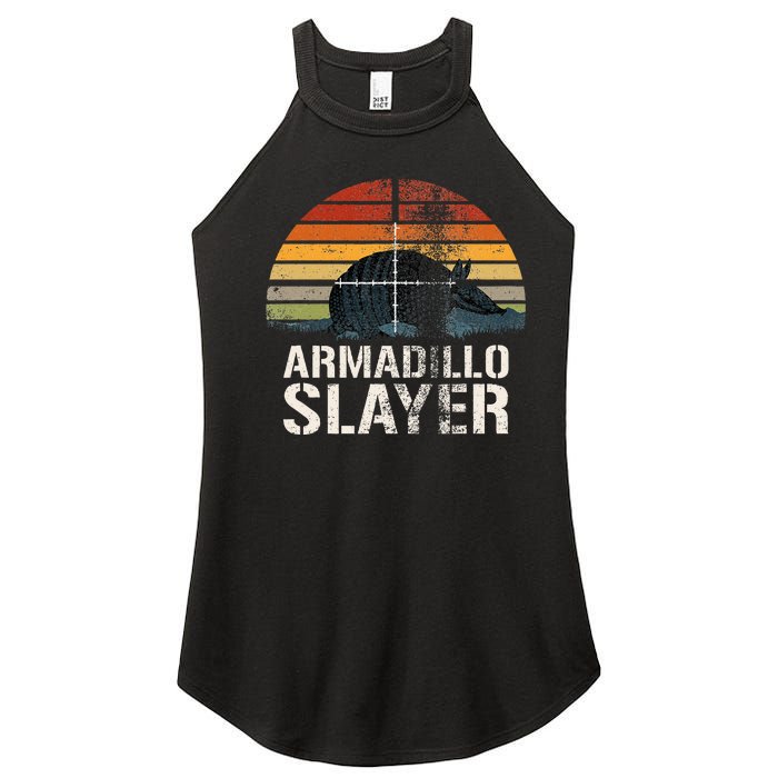 Vintage Sunset Armadillo S.L.A.Y.E.R Armadillo Hunter Gift Women’s Perfect Tri Rocker Tank