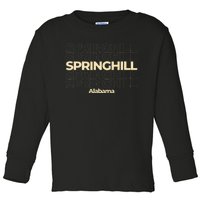 Vintage Springhill Alabama Repeating Text Toddler Long Sleeve Shirt