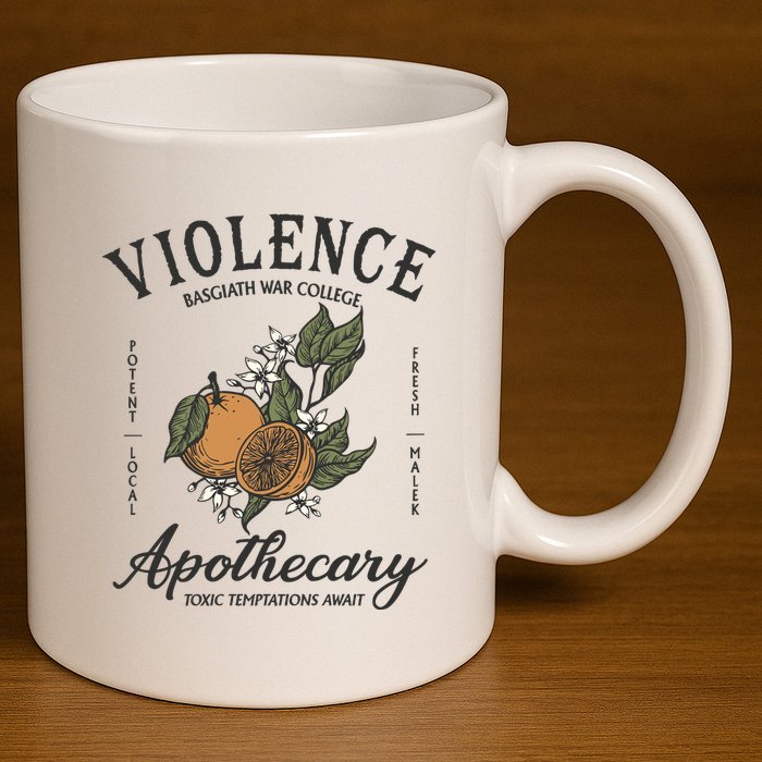 Violet Sorrengail Apothecary Basgiath War 11oz C Handle Ceramic Mug