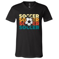 Vintage Soccer Apparel Gift V-Neck T-Shirt