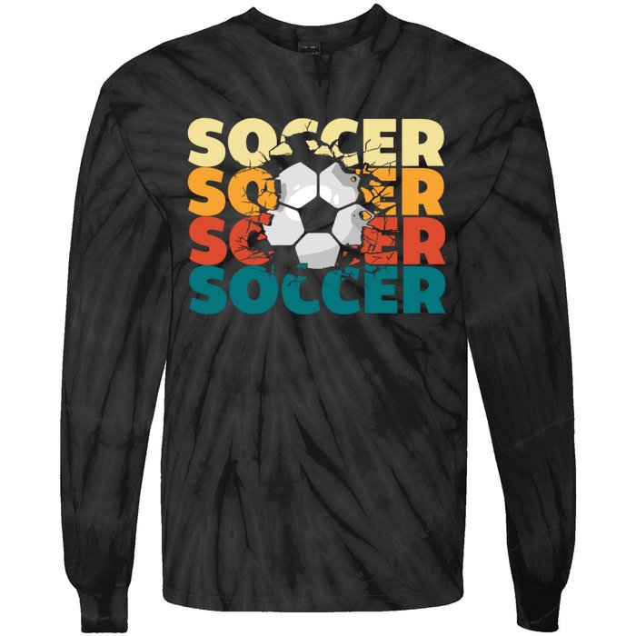 Vintage Soccer Apparel Gift Tie-Dye Long Sleeve Shirt