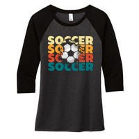 Vintage Soccer Apparel Gift Women's Tri-Blend 3/4-Sleeve Raglan Shirt