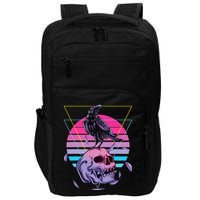 Vaporwave Skull And Crow Retro Aesthetic Pastel Goth Art Impact Tech Backpack