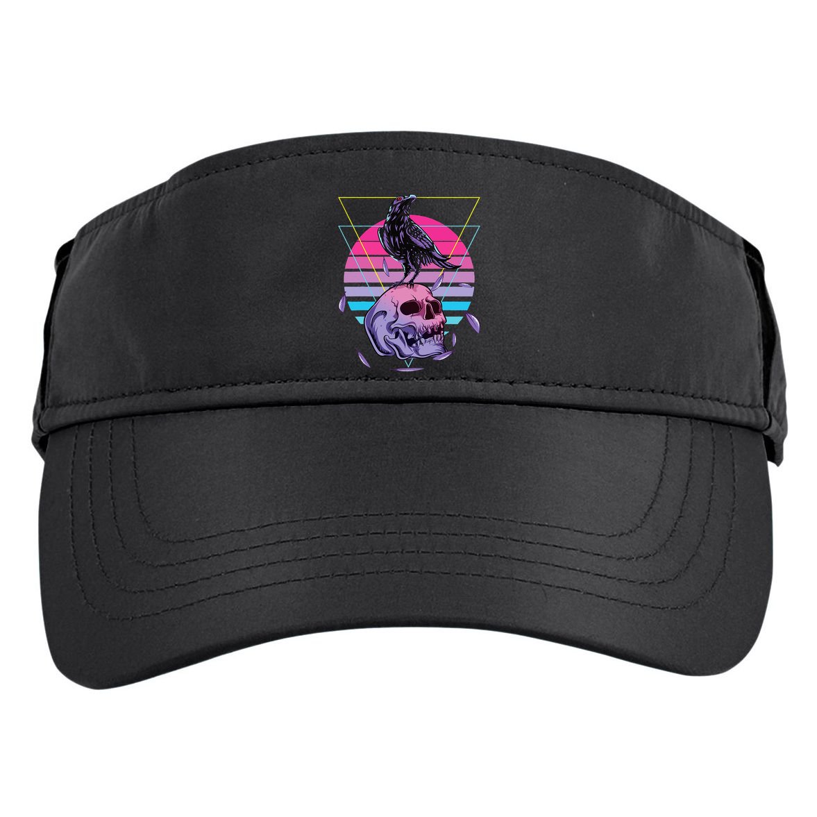 Vaporwave Skull And Crow Retro Aesthetic Pastel Goth Art Adult Drive Performance Visor
