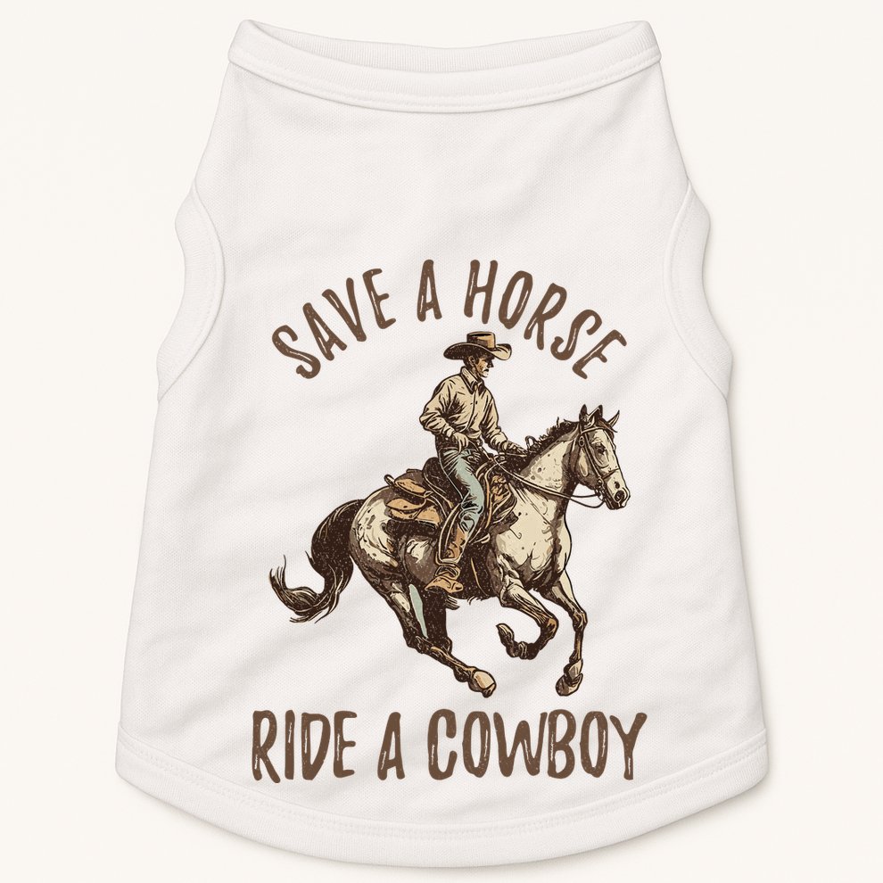 Vintage Save A Horse Ride A Cowboy Horseback Riding Horses Doggie Tank