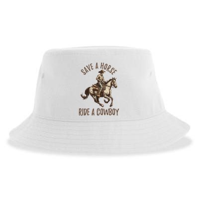 Vintage Save A Horse Ride A Cowboy Horseback Riding Horses Sustainable Bucket Hat
