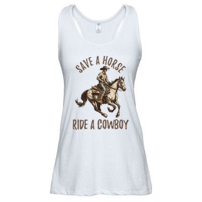 Vintage Save A Horse Ride A Cowboy Horseback Riding Horses Ladies Essential Flowy Tank